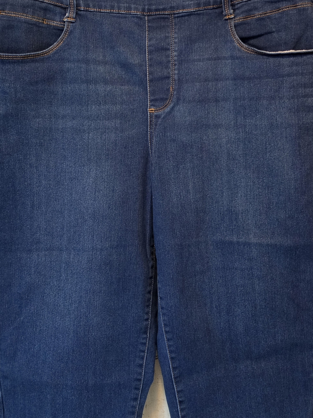 🎃Time and Tru Blue Denim Capris & Nike Purple Stripe Capri Leggings Size XL - Picture 4 of 7